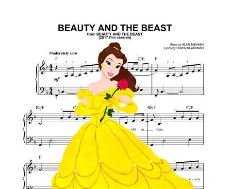 Beauty and the Beast Music Set Belle print Belle art Disney | Etsy