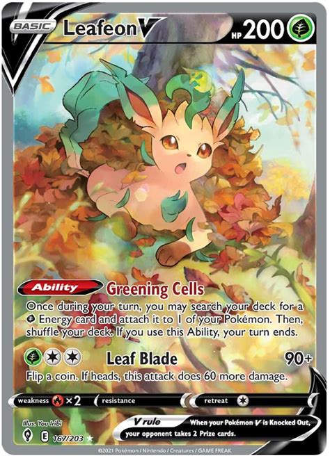 Leafeon V - Evolving Skies #167 Pokemon Card