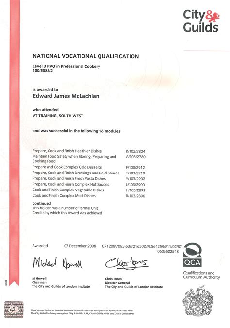 Nvq Level 3 Certificate – certificates templates free