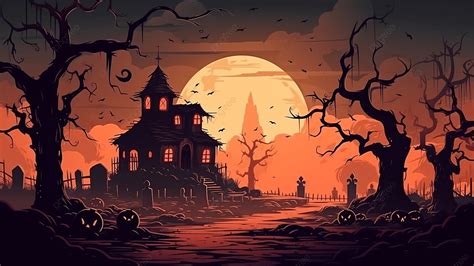 Halloween Grave Haunted House Illustration Background, Halloween, Grave, Haunted House ...