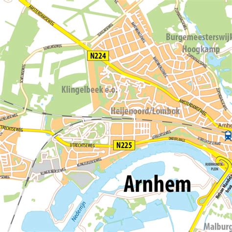 Plattegrond van gemeente Arnhem