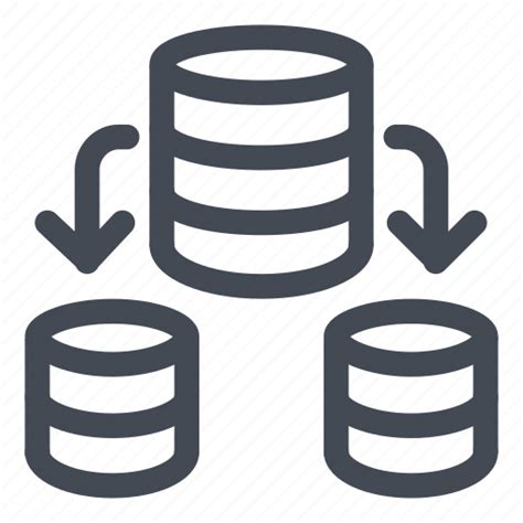 Data, database, information, line, split icon