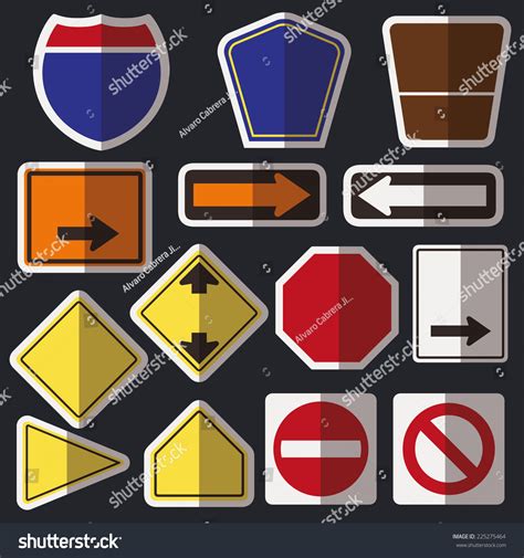 Vector Blank Road Signs Stock Vector (Royalty Free) 225275464 ...