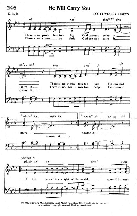 Worship Lead Sheets: He will carry you - Scott Wesley Brown