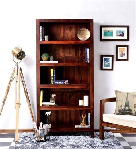 Shagun Arts Sheesham Wood Open Book Shelf for Living Room Decor ...