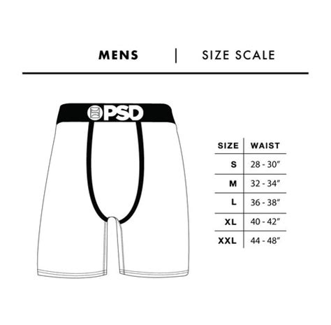 Mens Underwear Size Chart