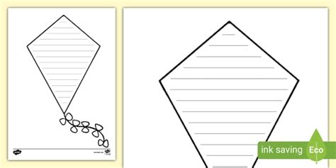 Kite Writing Template (teacher made) - Twinkl