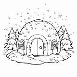 Download Coloring Page Igloo House In Winter Pages Online  sketch template