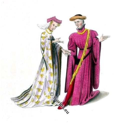 14th century fashion. England courtiers time of Richard II. | Fashion history, Fashion, British ...