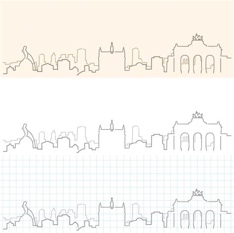 Premium Vector | Brussels hand drawn skyline