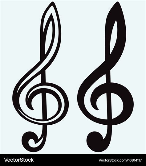 Treble clef sign Royalty Free Vector Image - VectorStock