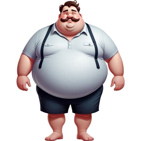 Cartoon Fat guy. AI Generative 31612090 PNG