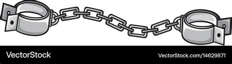 Metal shackles with chain Royalty Free Vector Image