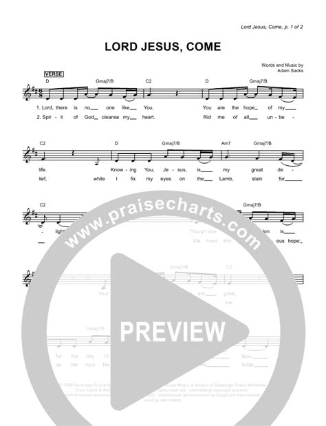 Lord Jesus Come Sheet Music PDF (Sovereign Grace) - PraiseCharts