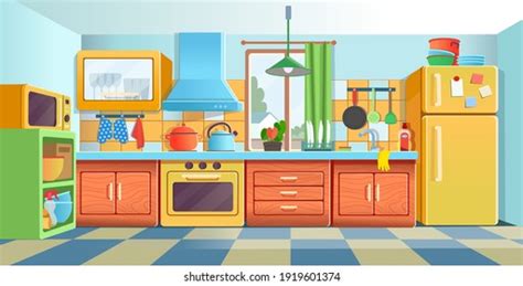 Cartoon Kitchen Background Images, Stock Photos & Vectors | Shutterstock