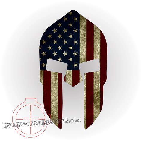 American Flag Spartan Helmet - Overwatch Designs