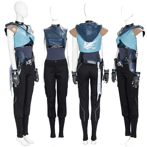 Valorant Jett Cosplay Costume Agent Bodysuit Fancy Dress Full Suit Set FPS Game