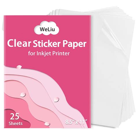 Buy Printable Transparent Sticker Paper, Premium Clear Sticker Paper 8.5" x 11" (25 Sheets ...