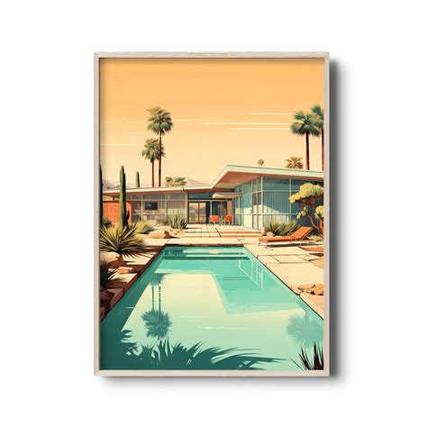 California Architecture Print Mid-century Modern Architecture Vintage Pool Art Modernism ...