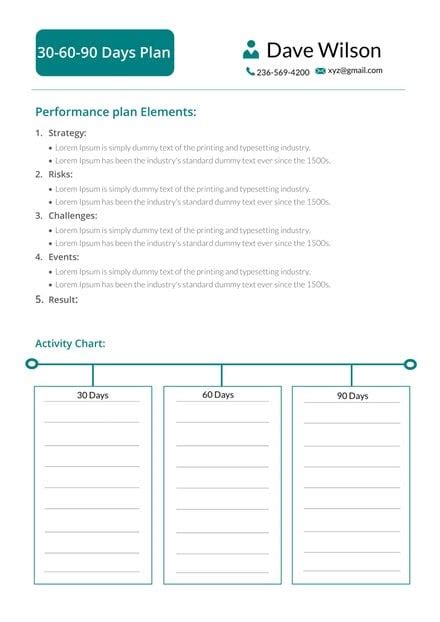 30 60 90 Day Plan Template Word – Cardtemplate.my.id