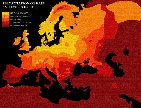 Pigmentation of Hair and Eyes in Europe [1137×871] | European map ...