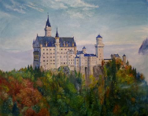 Neuschwanstein Castle Painting at PaintingValley.com | Explore ...