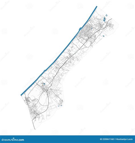 加沙地带地图. 加沙地带行政区土地全景详图 向量例证. 插画 包括有 计划, 绘图, 背包, 街市, 管理 - 220061168