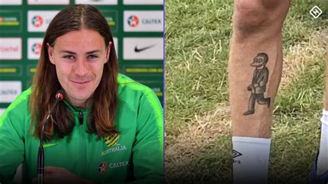 Socceroo Jackson Irvine explains his viral Simpsons tattoo that won over a writer from the show ...