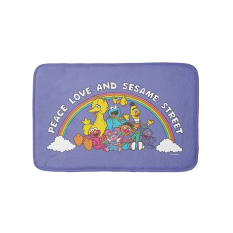 Peace, Love and Sesame Street Bath Mat | Zazzle.com