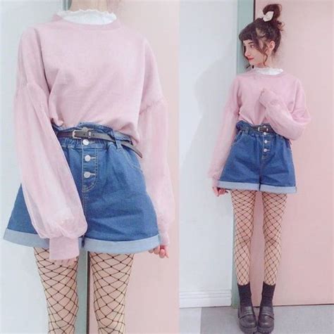 Pin by ☁️𝕯𝖆𝖉𝖉𝖞𝖘 𝕲𝖎𝖗𝖑🍓 on Style | Kawaii fashion outfits, Kawaii clothes, Fishnet outfit