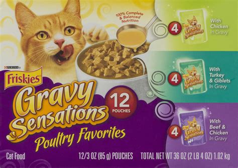 Purina Friskies Gravy Sensations Cat Food Poultry Favorites Pouches ...