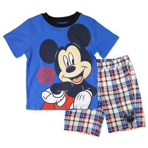 Disney Mickey Mouse Infant & Toddler Boys' T-Shirt & Shorts - Plaid ...