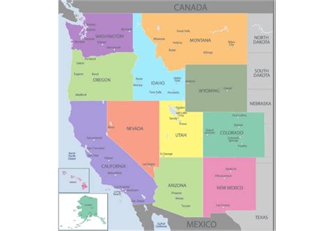 West Region States Map