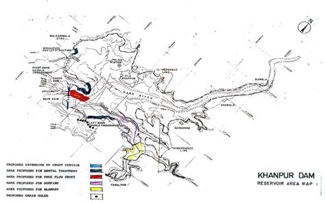 Key plan of Khanpur Dam indicating the location of various structures ...