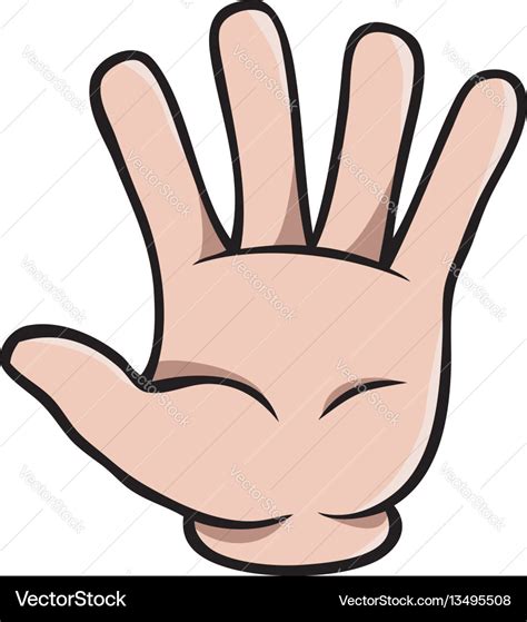 Human cartoon hand showing five fingers Royalty Free Vector