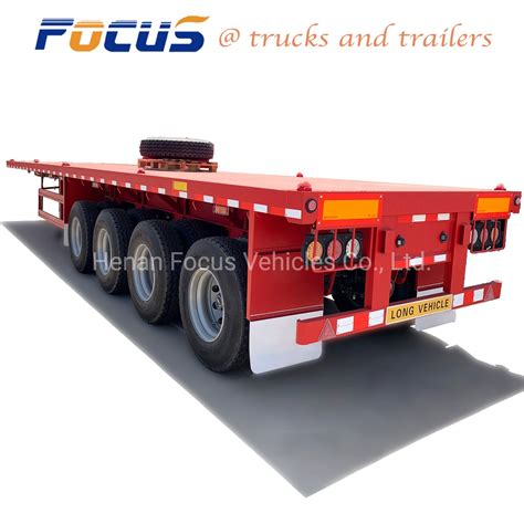 40-60ton 20/40FT Truck Tractor High Bed Flatbed Container Semi Trailer ...