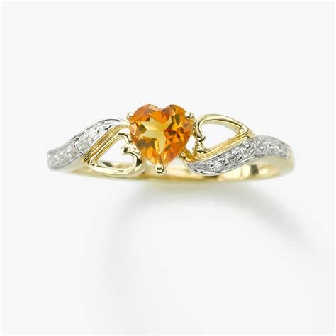 Citrine Heart Diamond Ring, 14K Yellow Gold – Fortunoff Fine Jewelry