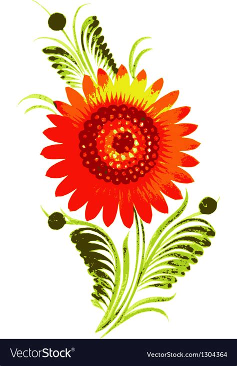 Red flower Royalty Free Vector Image - VectorStock