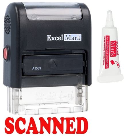 ExcelMark Scanned Self Inking Rubber Stamp - Red Ink with 5cc Refill Ink - Walmart.com - Walmart.com