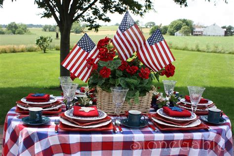 The table is set on our small patio overlooking neighboring farmlands.