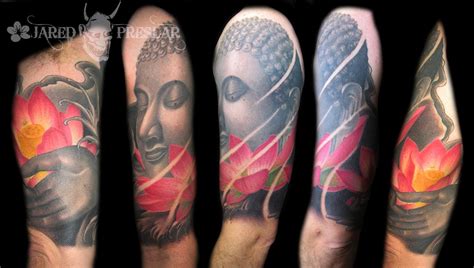 Buddha and lotus flower tattoo by Jared Preslar: TattooNOW