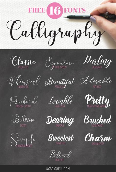 16 FREE calligraphy fonts for your next creative project | Chalkboard fonts, Free calligraphy ...