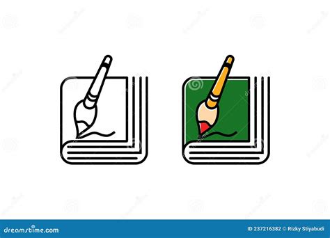 Drawing Book Logo Design Template Stock Vector - Illustration of icon, outline: 237216382