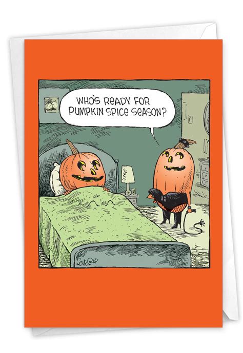 Funny Men's Halloween Card with Envelope - Naughty Pumpkins, Adult Humor Gift for Husband, Men ...