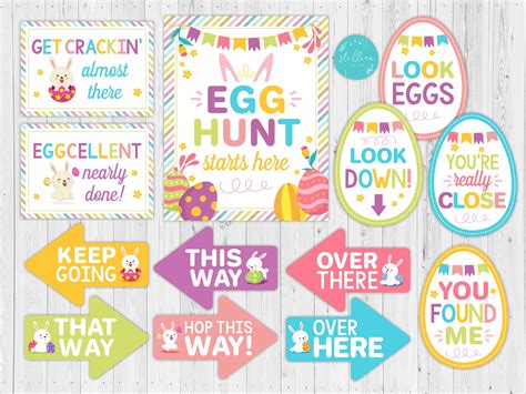 Easter Egg Hunt Signs Easter Egg Hunt Sign Kit Easter - Etsy UK