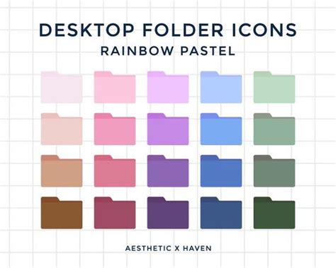 desktop folder icons rainbow pastel