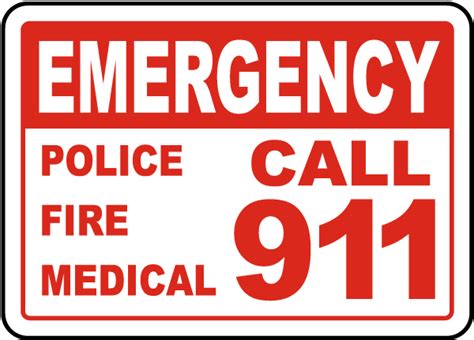 Emergency Call 911 Sign - Get 10% Off Now