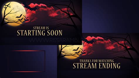 Moonlit Halloween – Twitch Overlay Set | Rissa Rambles - Custom Twitch Emotes | Emote ...