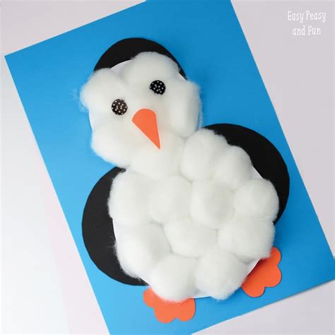 Cotton Balls Penguin Craft - Easy Peasy and Fun