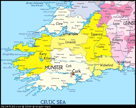 Map of Munster, Ireland map